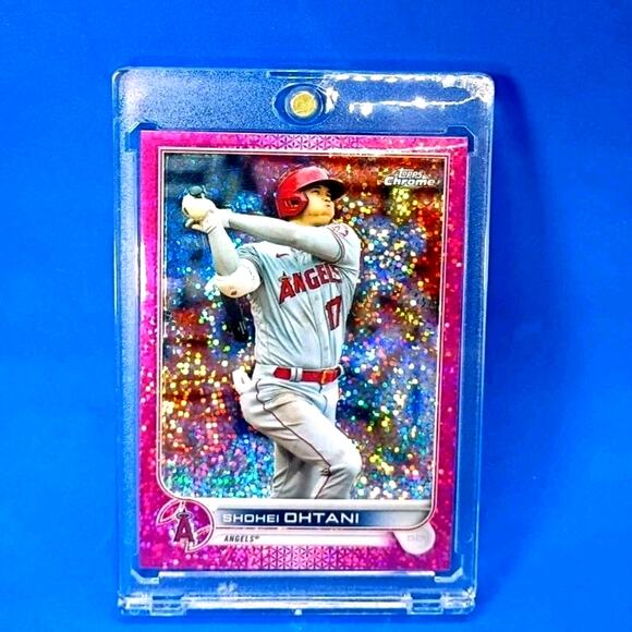 Shohei Ohtani #1 Topps Chrome Pink Speckled Foil 2022 #ed 135/350 - Picture 5 of 10